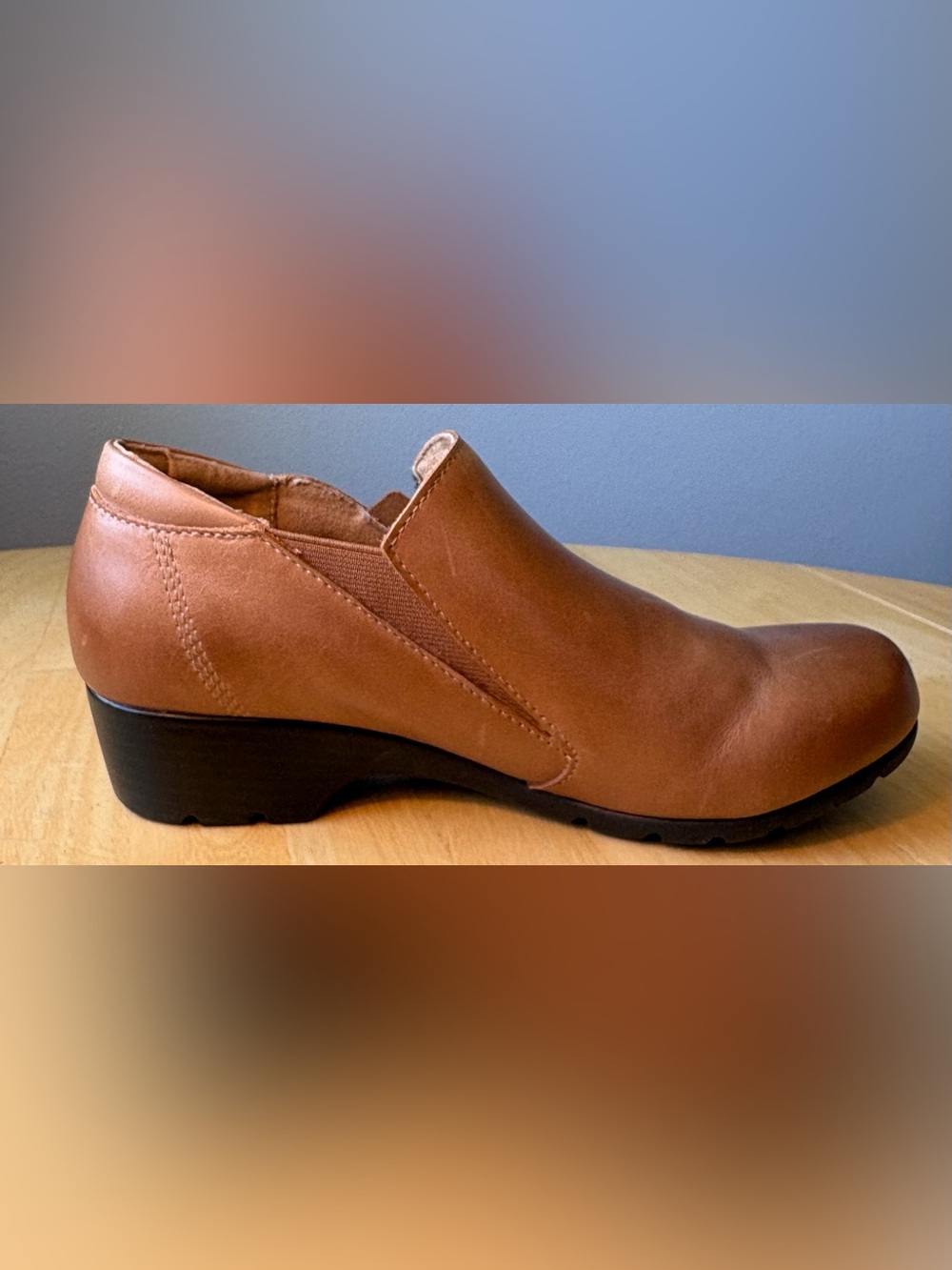 TAOS NWOT Daily Ankle Boot in Caramel Leather YKK Zip-Accent 1.5” Block Heel 7.5 - Picture 8 of 14